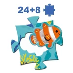 Kép 4/5 - Djeco Óriás puzzle (24+8 db) - Taktilo sea - speciális elemek, hal
