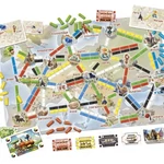 Kép 2/2 - Ticket to Ride Első Utazás társas játékelemei