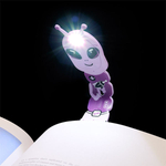 Kép 2/2 - Könyvjelző olvasólámpa lila földönkívülivel 