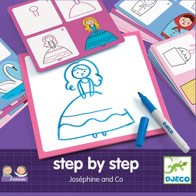 DJECO Step by step - Rajzoljunk! - Lányos rajzok