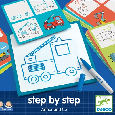DJECO Step by step - Rajzoljunk! - Fiús rajzok