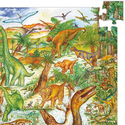 DJECO Megfigyelő puzzle (100 db) - Dinoszauruszok