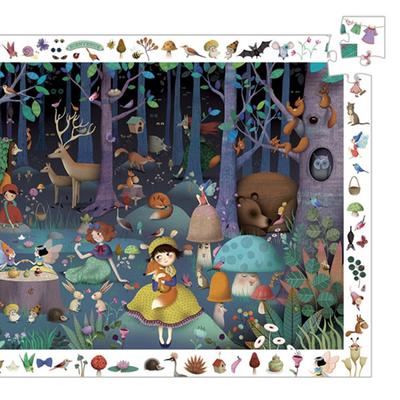 DJECO Megfigyelő puzzle  (100 db) - Elvarázsolt erdő
