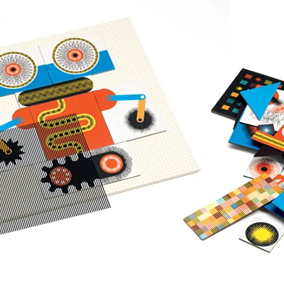 DJECO Kinoptik, optikai puzzle Robots