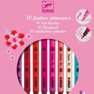 Ecsetfilc készlet lányos / sweet színek, Djeco kreativ, rajzeszköz
