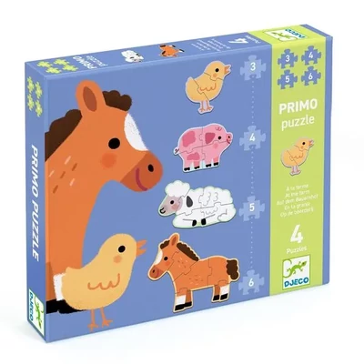Első puzzle (4 kirakó) - Farm - Djeco