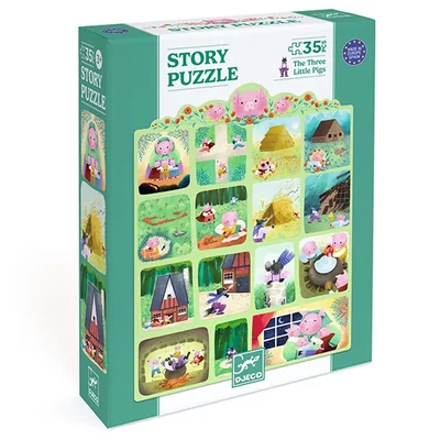 Mese puzzle - A három kismalac (35 db-os) - Djeco