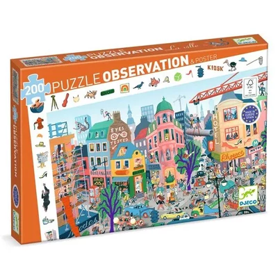 DJECO Megfigyelő puzzle (200 db) - Város - DJ07515