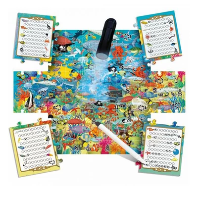 Megfigyelő puzzle mágikus lámpával - tenger alatti világ - Headu