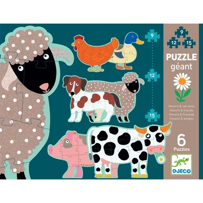 DJECO Óriás puzzle - Háziállatok I.