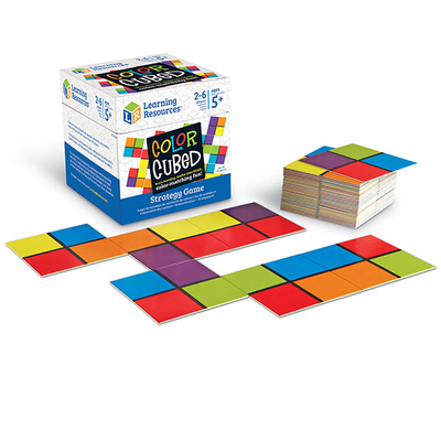 Logikai társasjáték, színes négyzet alakú kártyákkal