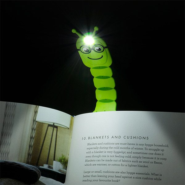 Könyvjelző olvasólámpa - Kukacos - Flexilight Bookworm Green