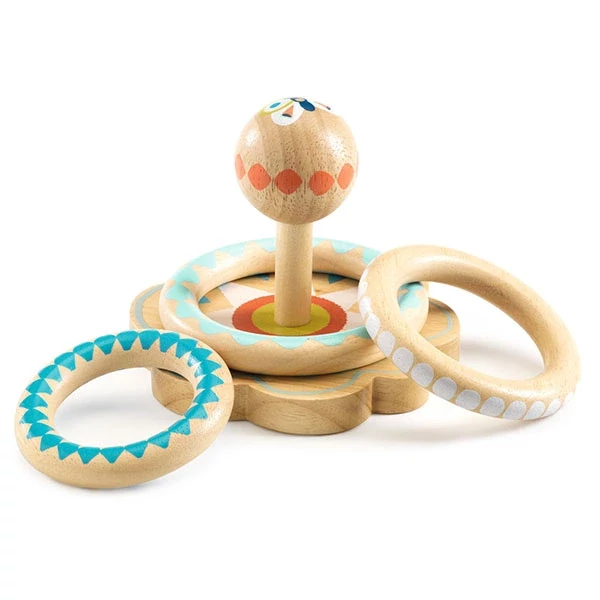Montessori torony fából - Djeco BabyHoopi
